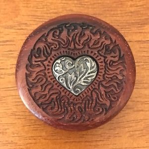 Vintage 90s Brighton Wood and Silver Box